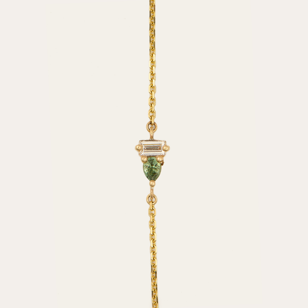 Lyra Green Sapphire & Lab Diamond Bracelet - 9ct Gold