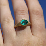 Nico Ring with Oval Zambian Emerald
