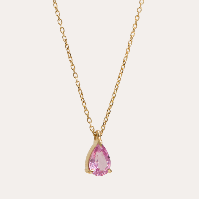 Asteria Pear Pink Sapphire Necklace
