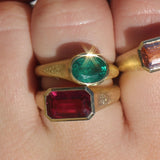Nico Ring with Oval Zambian Emerald