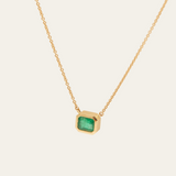 Hera Necklace with Emerald Cut Emerald - 18ct Gold