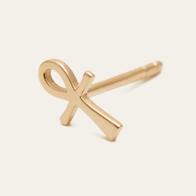 Ankh Stud - 14ct Gold