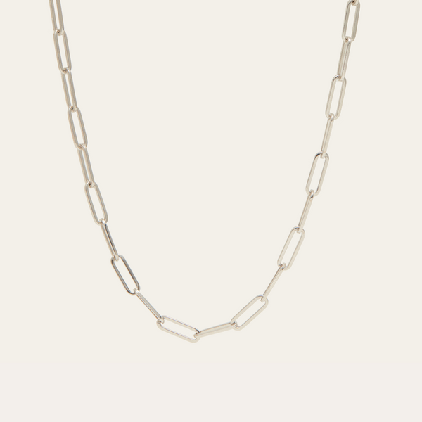 Paperclip Chain Necklace - Silver