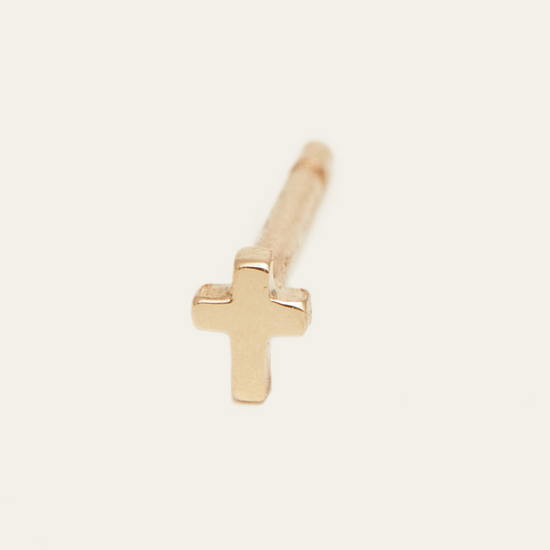 Tiny Cross Stud - 9ct Gold
