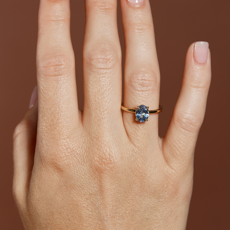 Atmos Ring with Oval Blue Sapphire