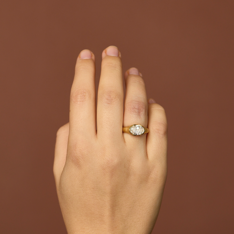 Celeste with Lab Oval Diamond