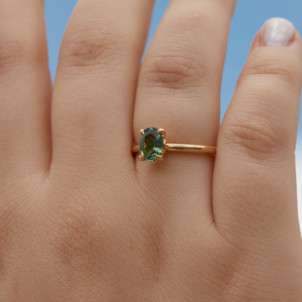 Ivy Solitaire with 1.19ct Green Sapphire - 18ct Gold