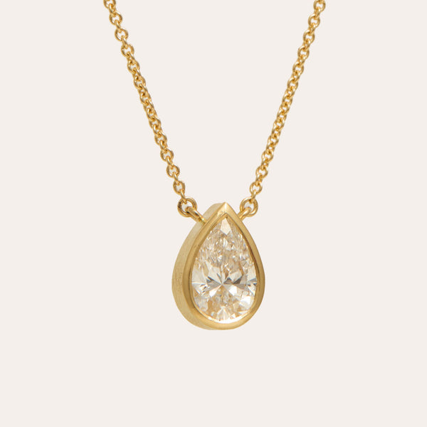 Aura Necklace with Lab Pear Shape Diamond