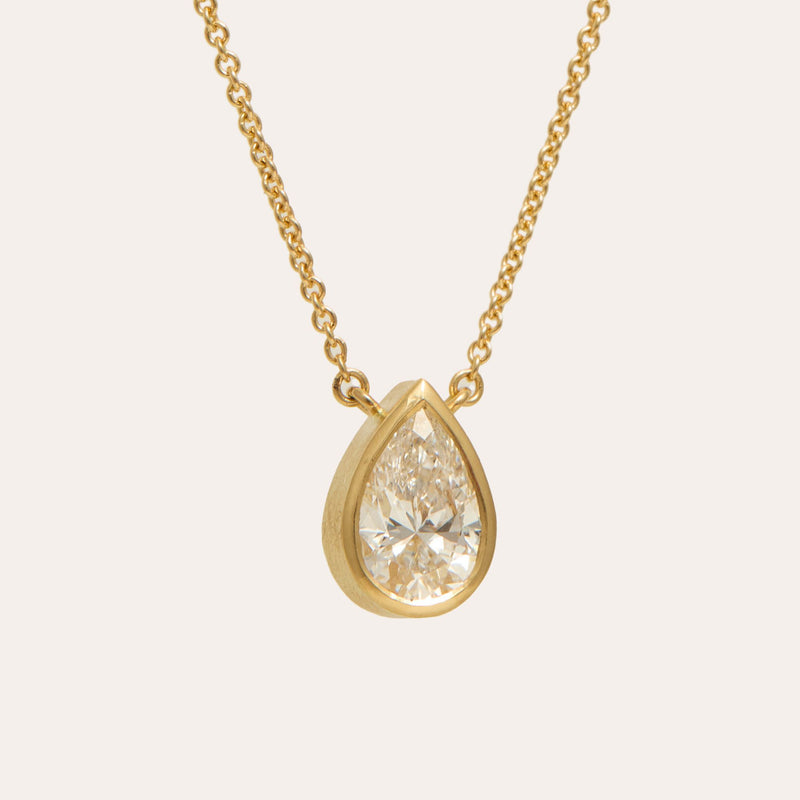 Aura Necklace with Lab Pear Shape Diamond