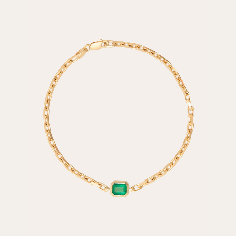 Hera Bracelet with Zambian Emerald - 9ct Gold