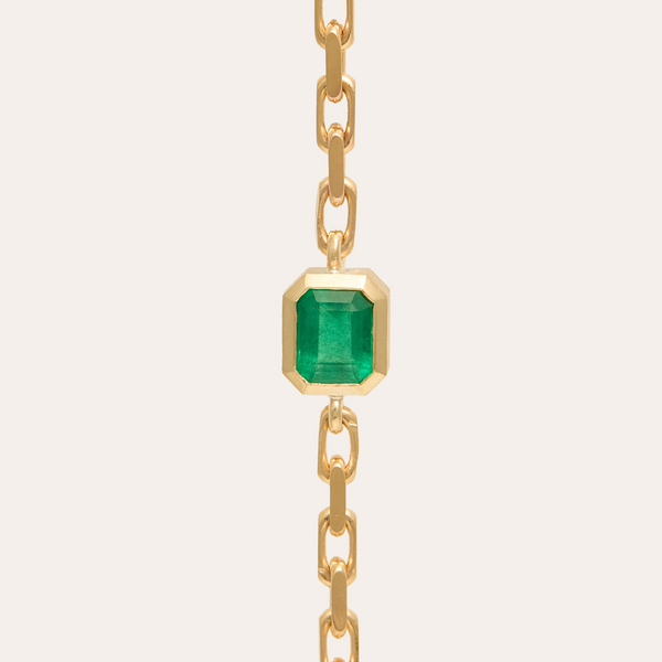 Hera Bracelet with Zambian Emerald - 9ct Gold