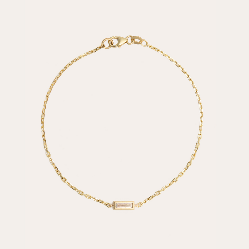 Cyra Bracelet with Baguette Diamond - 9ct Gold