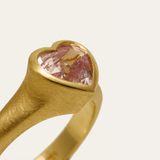 Nico Ring with Heart Shape Pink Sapphire - 18ct Gold