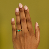 Nico Ring with Emerald Cut Russian Emerald