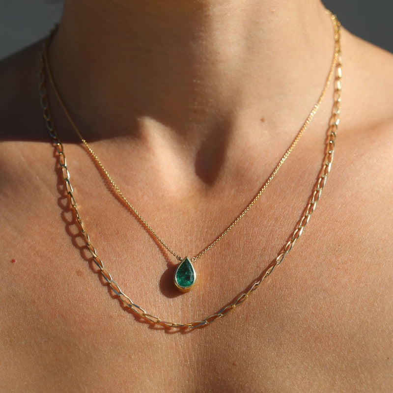 Aether with Pear Shape Emerald - 18ct Gold