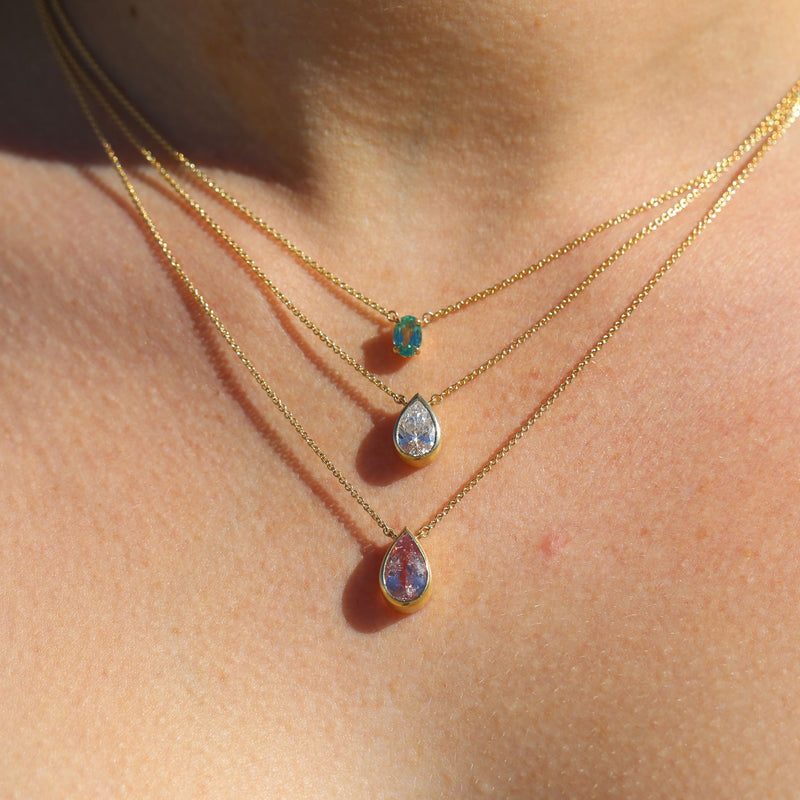 Roxy Necklace with Mint Colombian Emerald