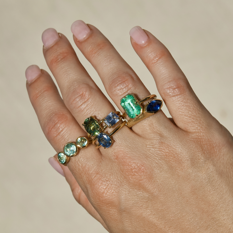 Lola Ring with Colombian Emeralds