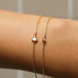 Lyra Peach Sapphire & Lab Diamond Bracelet - 9ct Gold