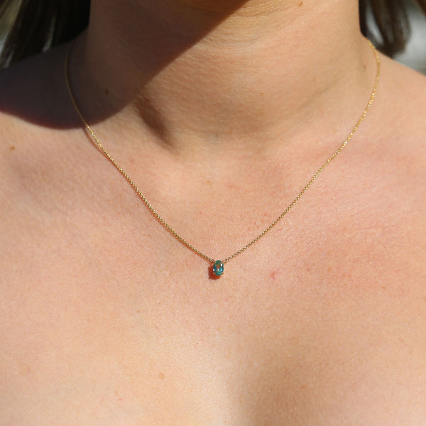 Roxy Necklace with Mint Colombian Emerald