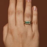 Nico Ring with Baguette Bi Colour Green Tourmaline