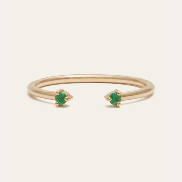 Gemini Emerald Ring - 9ct Gold