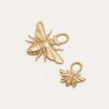 Tiny Honey Bee Drop Charm - 9ct Gold