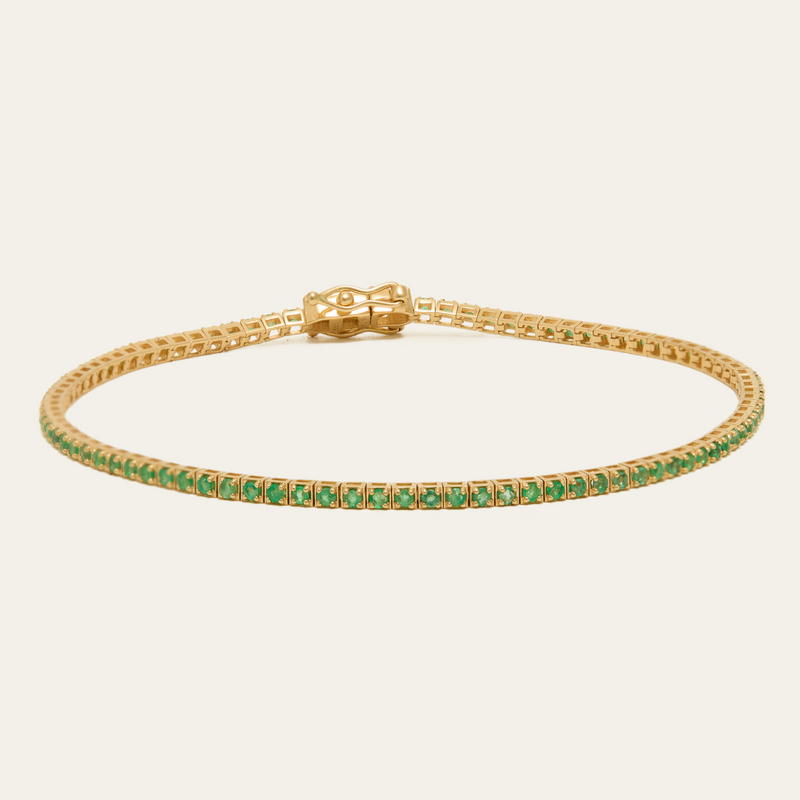 Emerald Spirit Tennis Bracelet - 14ct Gold