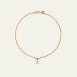 Tiny Pave Diamond Star Bracelet - 9ct Gold