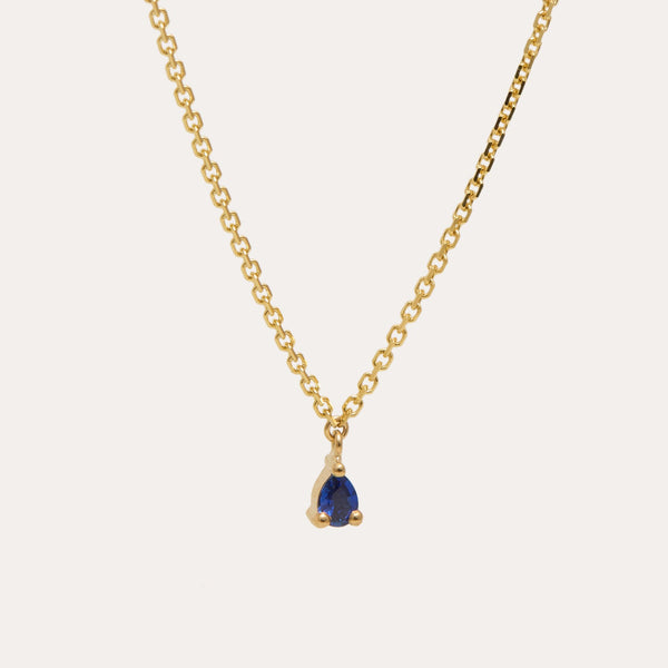 Eos Pear Shape Blue Sapphire Necklace