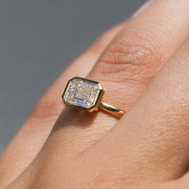 Bobbi with Lab Emerald Cut Diamond - 18ct Gold