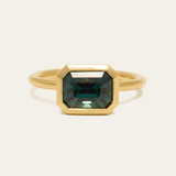 Artemis with Emerald Cut Teal Sapphire - 18ct Gold