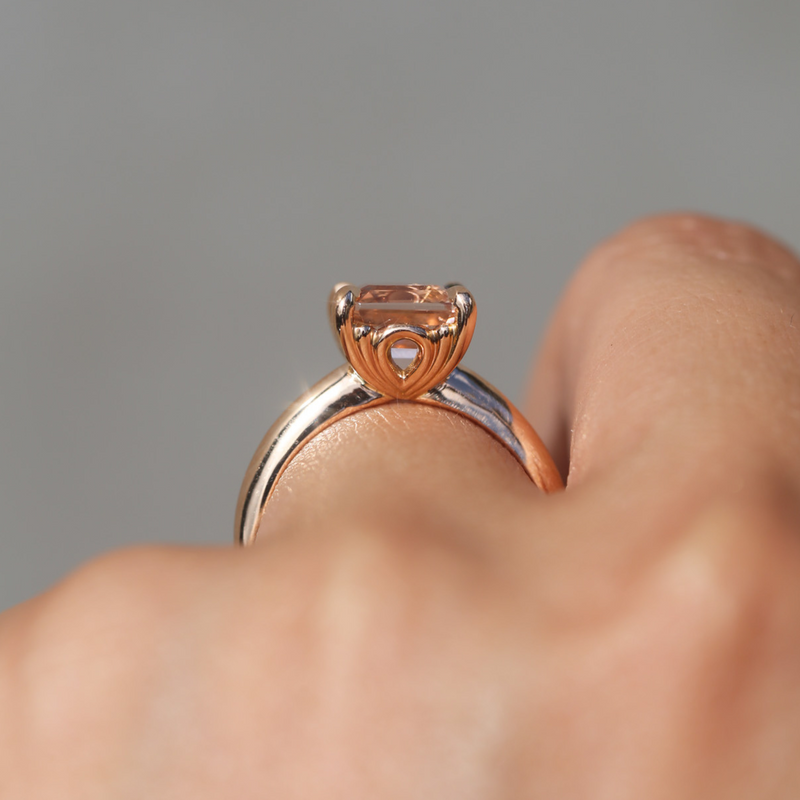 Peaches with Asscher Cut Morganite - 18ct Rose Gold