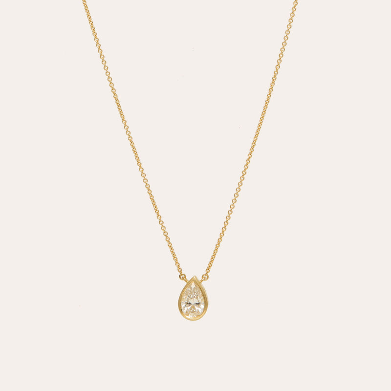 Aura Necklace with Lab Pear Shape Diamond