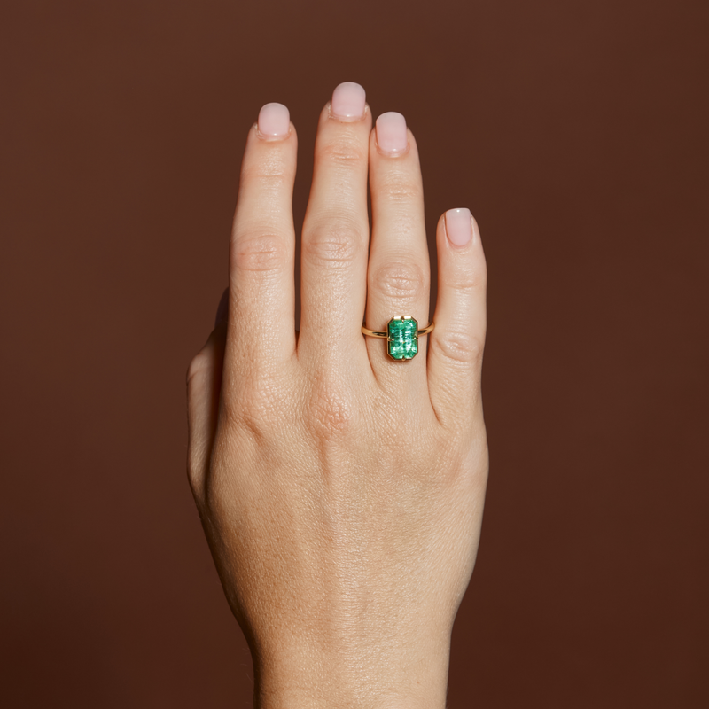 Zia Ring with Russian Emerald