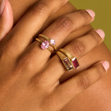 Nico Ring with Emerald Cut Pink Tourmaline