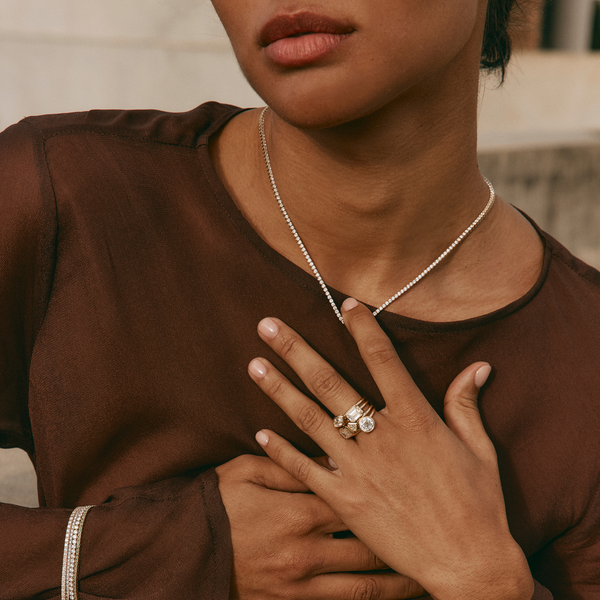 The Tennis Necklace Lab Diamond - 14ct Gold