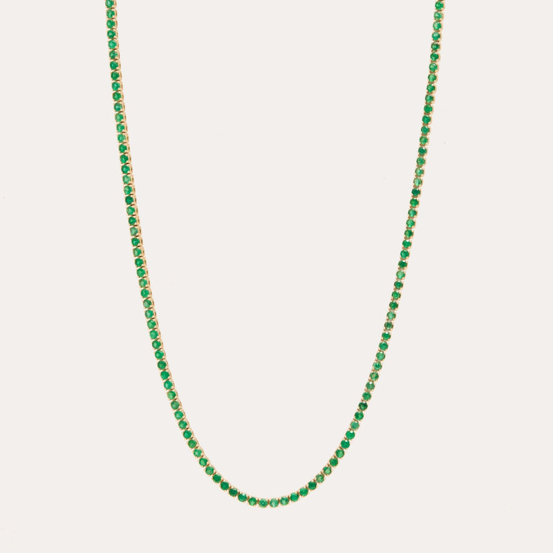 The Tennis Necklace Emerald - 14ct Gold