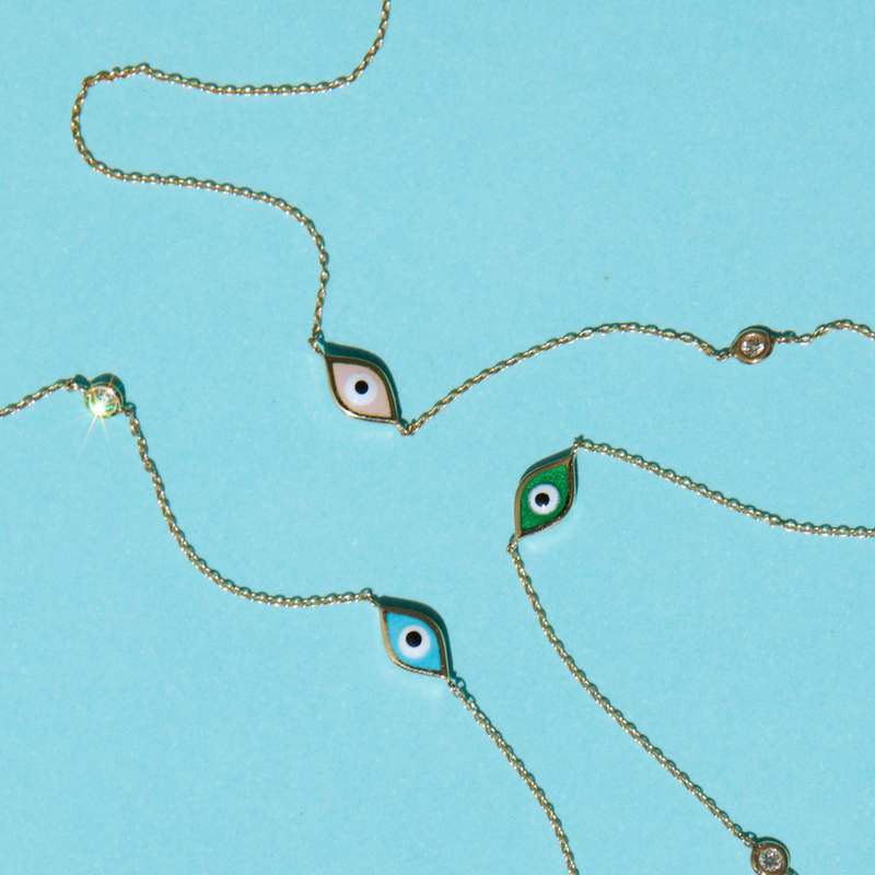 Marquise Evil Eye & Diamond Necklace