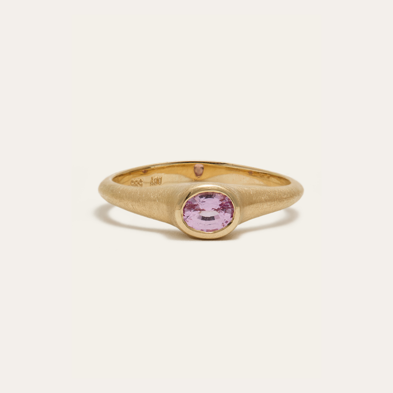 Coco with Oval Pale Pink Sapphire - 14ct Gold