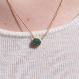 Hera Necklace with Emerald Cut Emerald - 18ct Gold