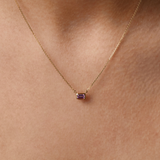 Sol Emerald Cut Pink Sapphire Necklace