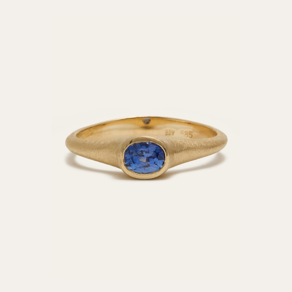 Coco with Oval Blue Sapphire - 14ct Gold