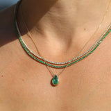 The Tennis Necklace Emerald - 14ct Gold