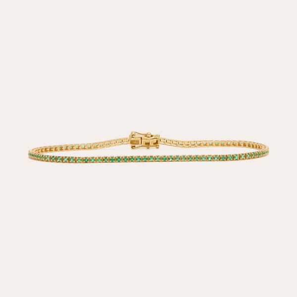 Spirit 1ct Emerald Tennis Bracelet - 14ct Gold