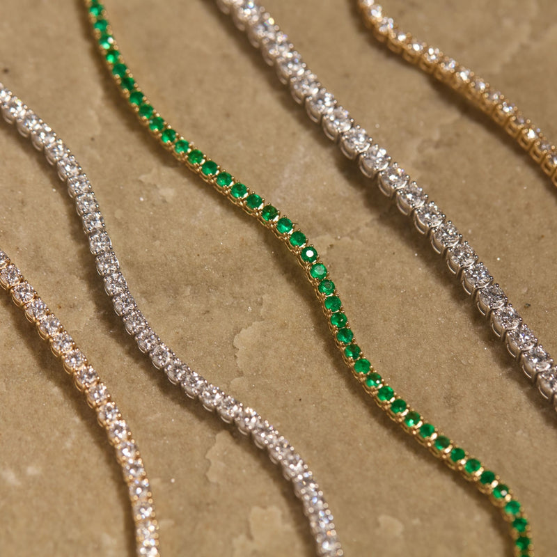 The Tennis Necklace Emerald - 14ct Gold