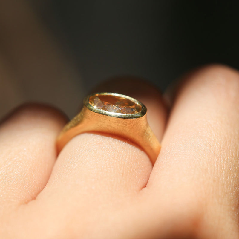 Nico with Natural Oval Champagne Diamond - 18ct Gold