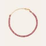 Pink Sapphire Bead Bracelet - 14ct Gold