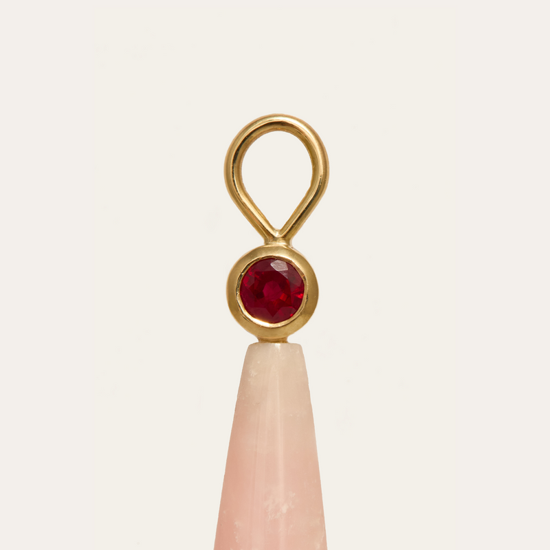 Juicy Drops with Extra Large Pink Opals & Rubies - 9ct Gold