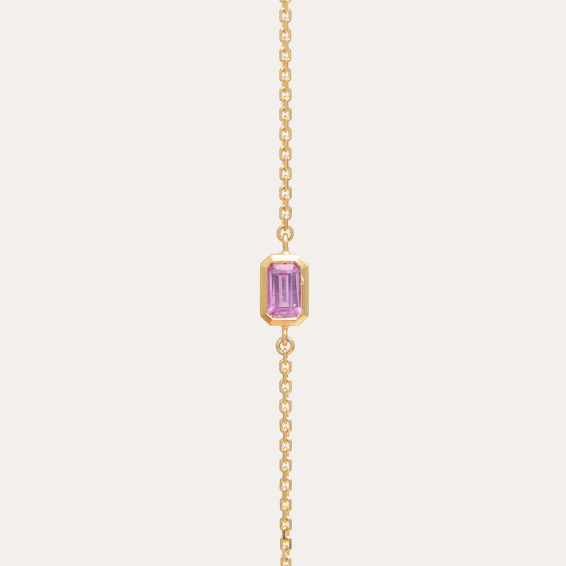 Sol Emerald Cut Pink Sapphire Bracelet