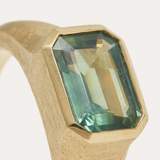 Nico Ring with Emerald Cut Green Sapphire